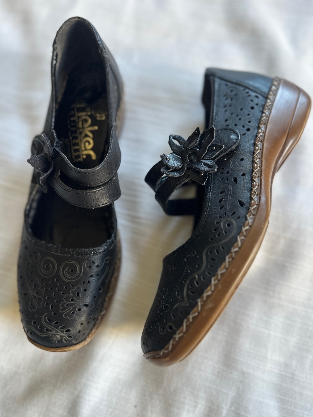 Rieker Antistress Black Leather Mary Jane Shoes | 37 - Picture 10 of 10